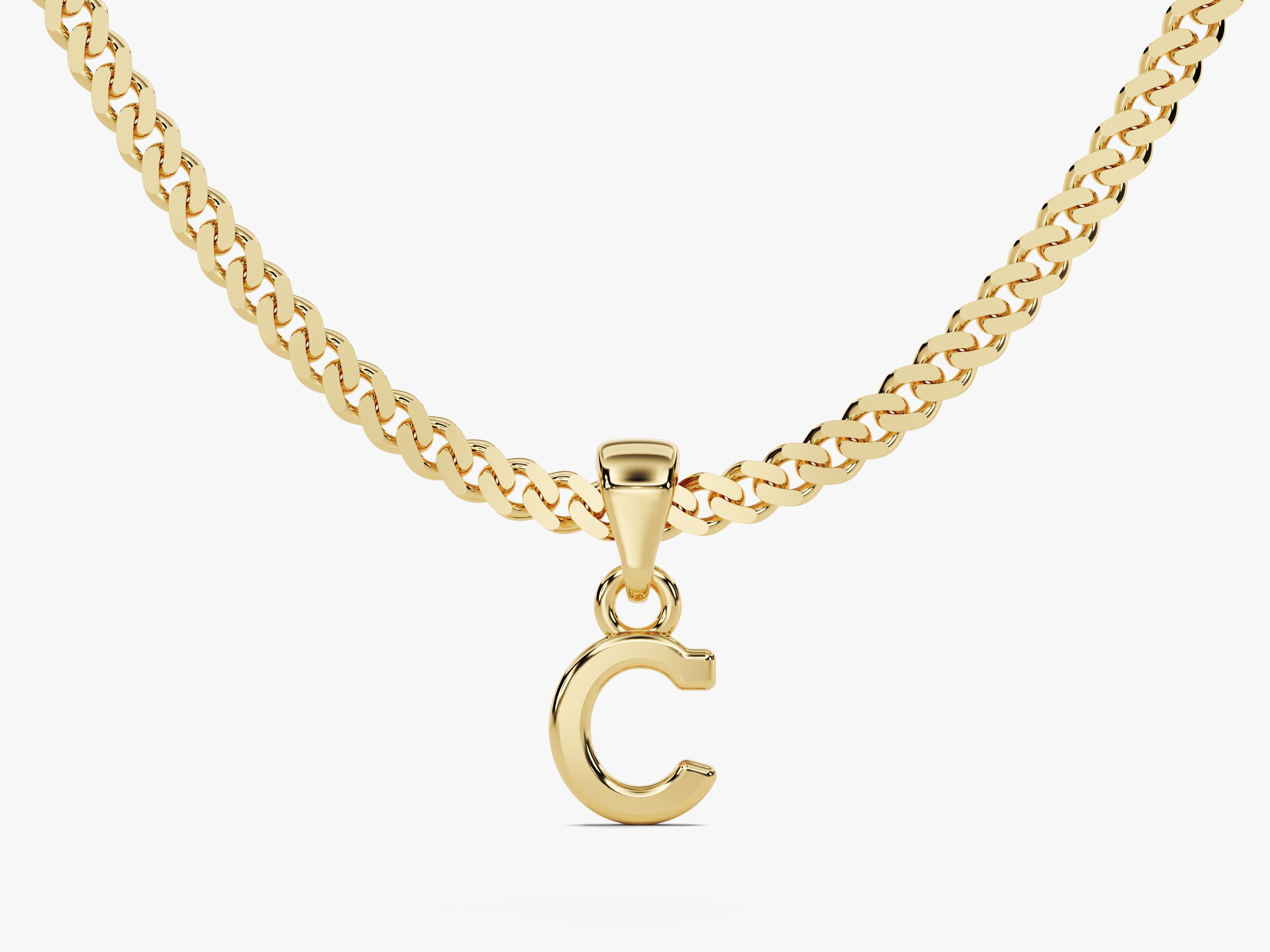 Gold initial 'C' pendant necklace for jewelry lovers