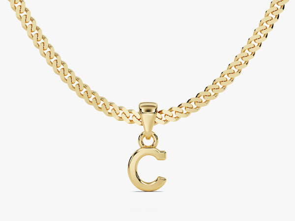 Initial Pendant Cuban Chain Necklace - Gold Vermeil