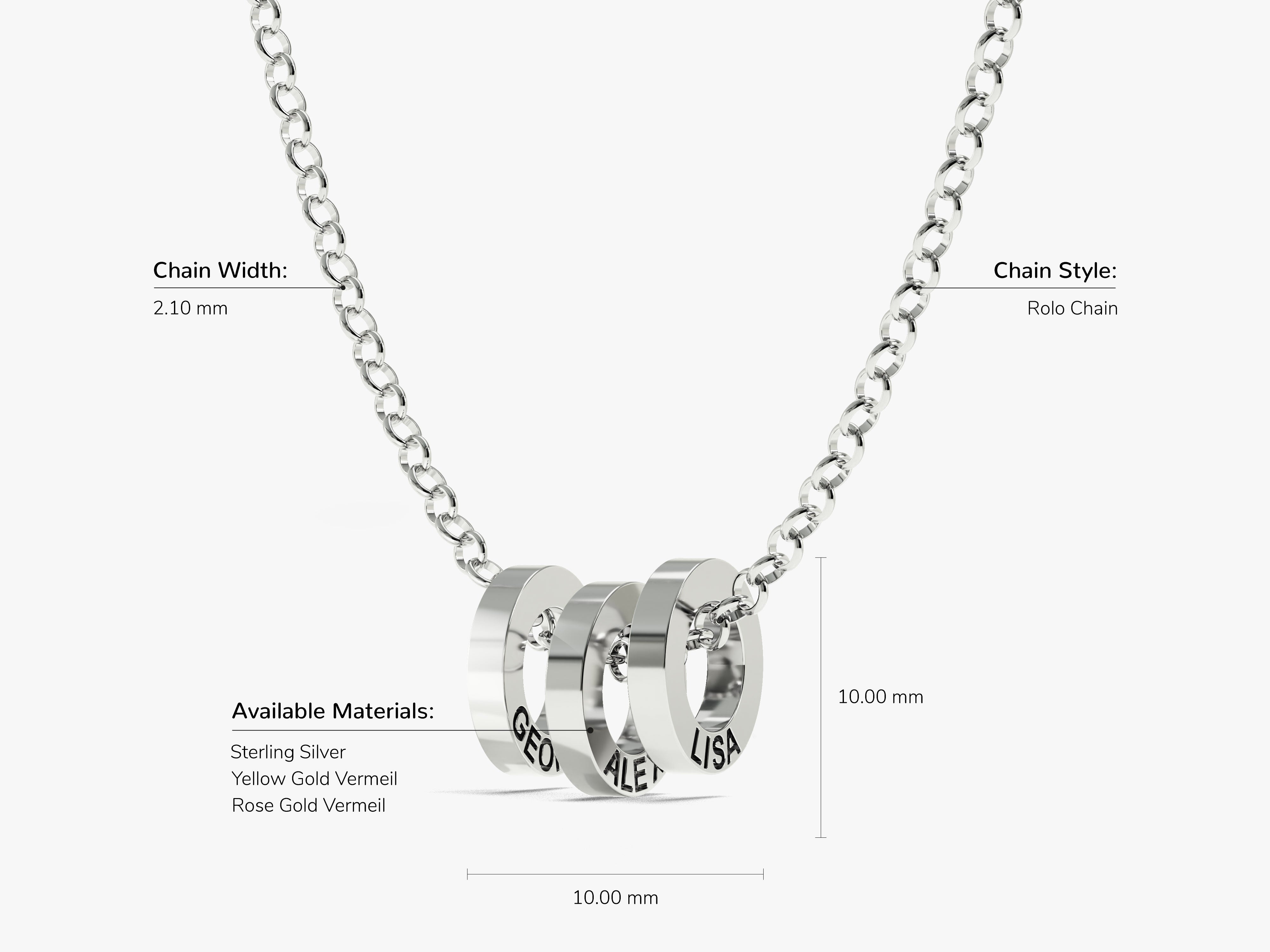 Personalized name pendant necklace for jewelry company