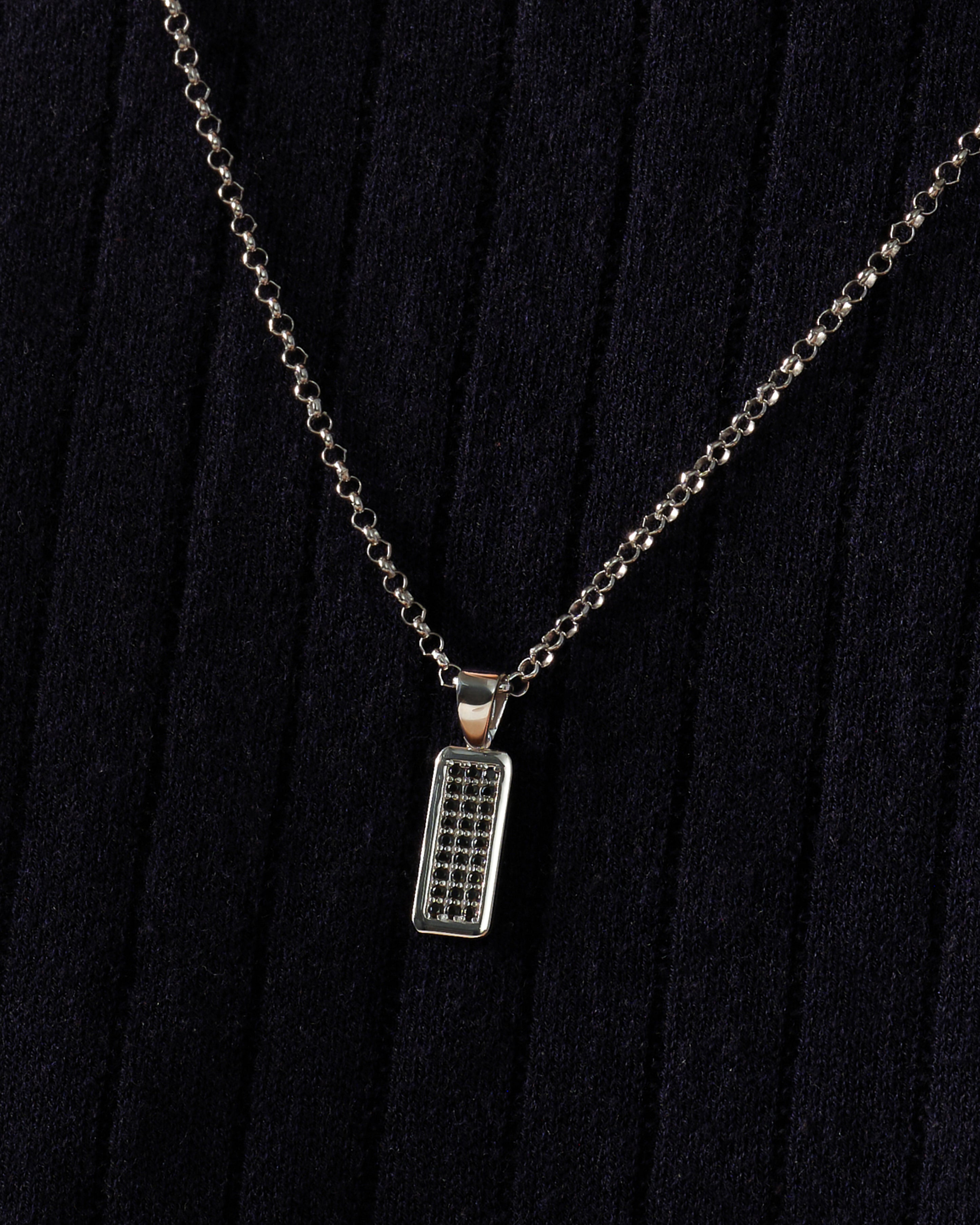 Men's Black Diamond Pendant Necklace - Gold Vermeil