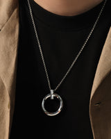 Men's Circular Pendant Necklace - Gold Vermeil