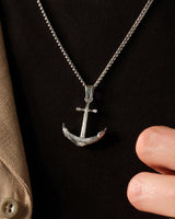 Textured Anchor Pendant Necklace - Gold Vermeil