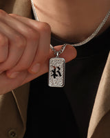 Textured Initial Plate Pendant Necklace - Gold Vermeil
