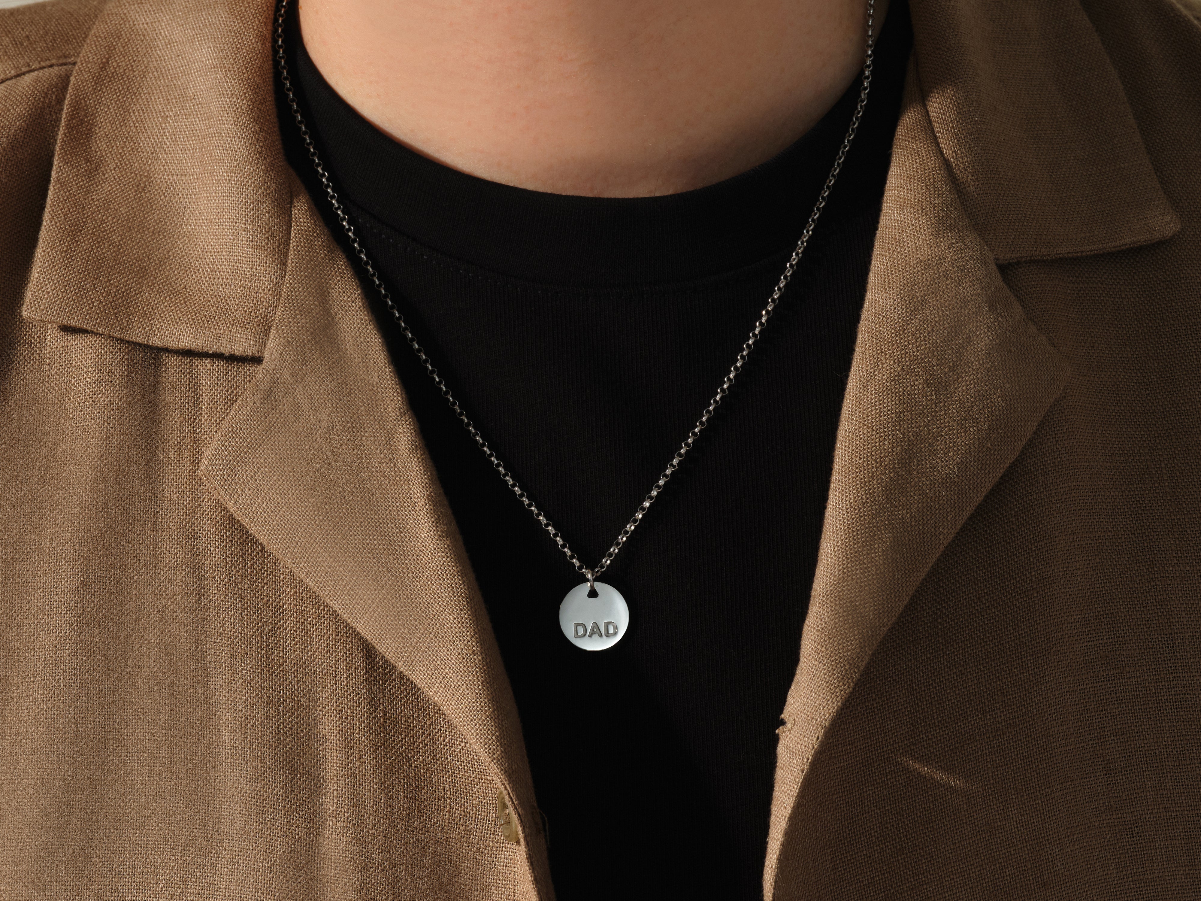 Silver Dad pendant necklace for Father's Day gift
