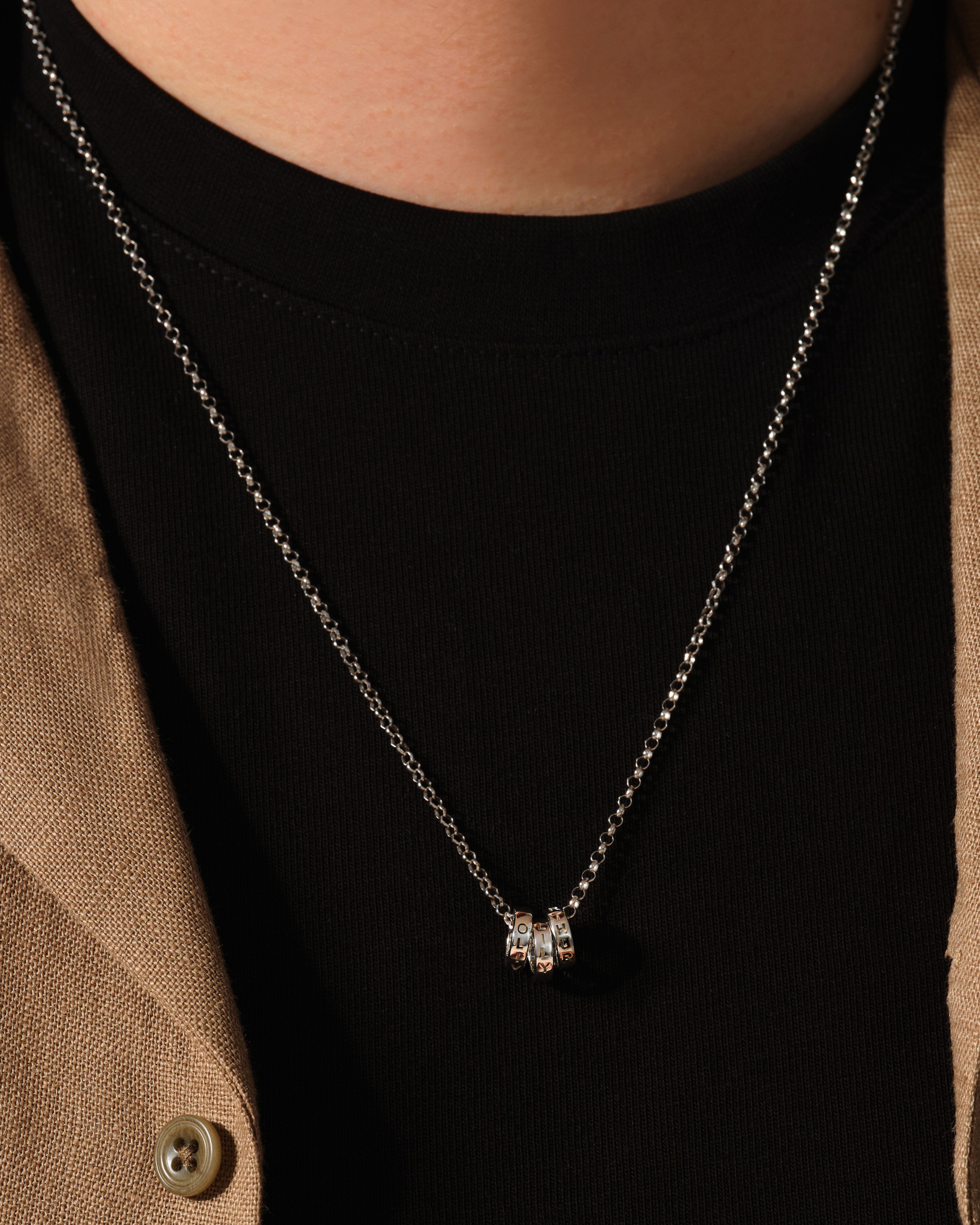 Men's Family Necklace - Gold Vermeil