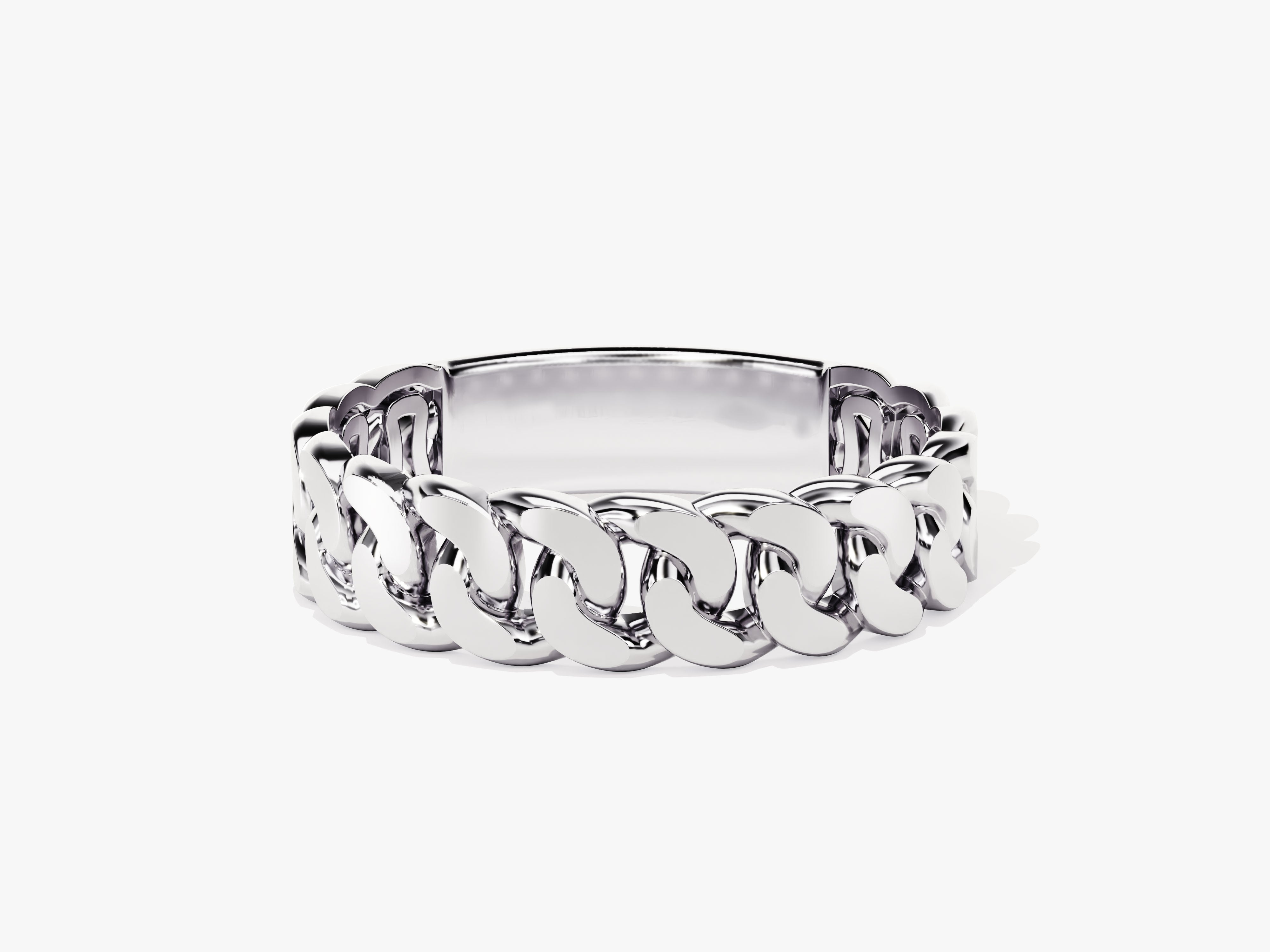 Silver curb chain ring for jewelry company