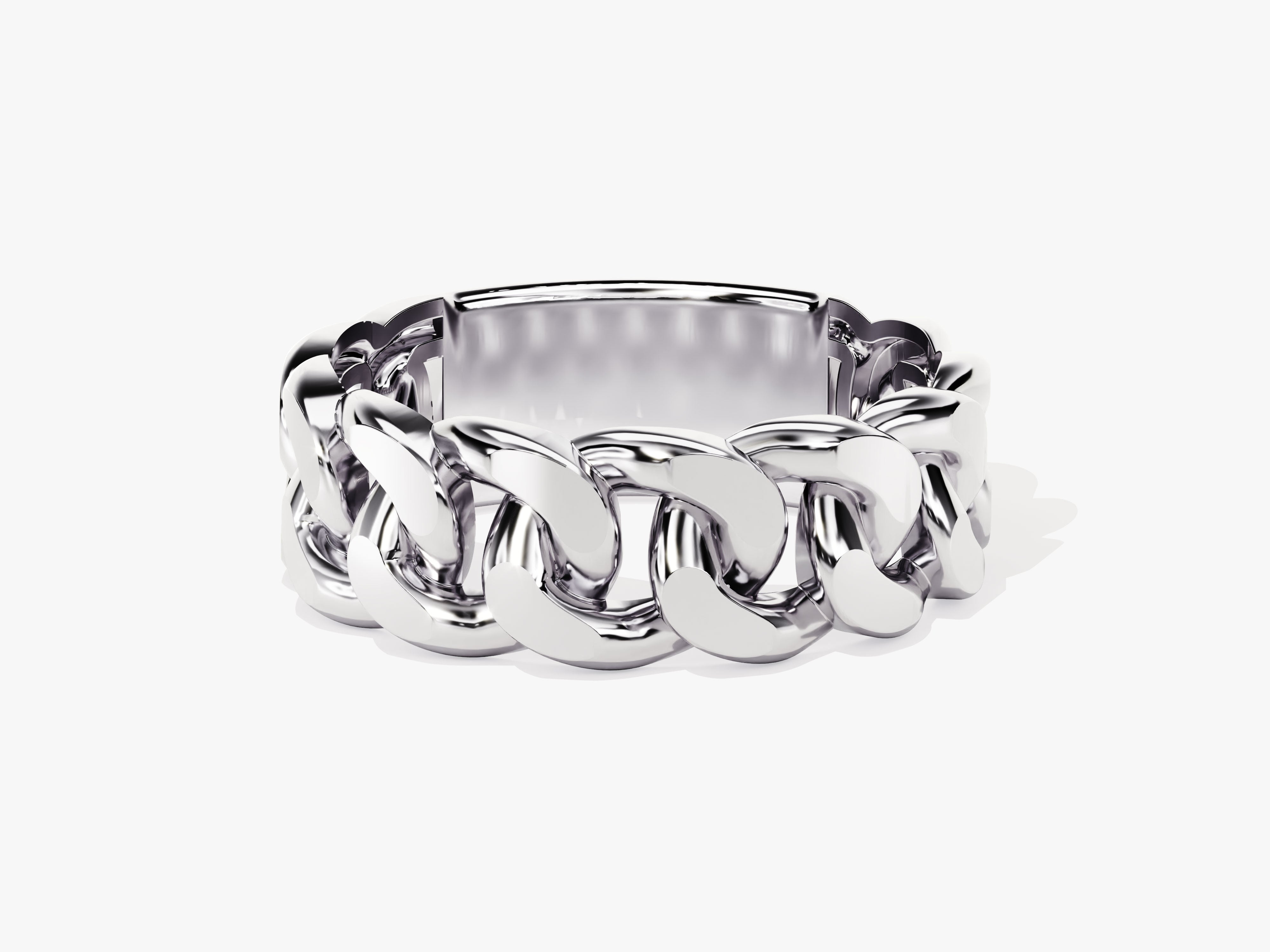 Chunky silver curb chain ring for jewelry lovers