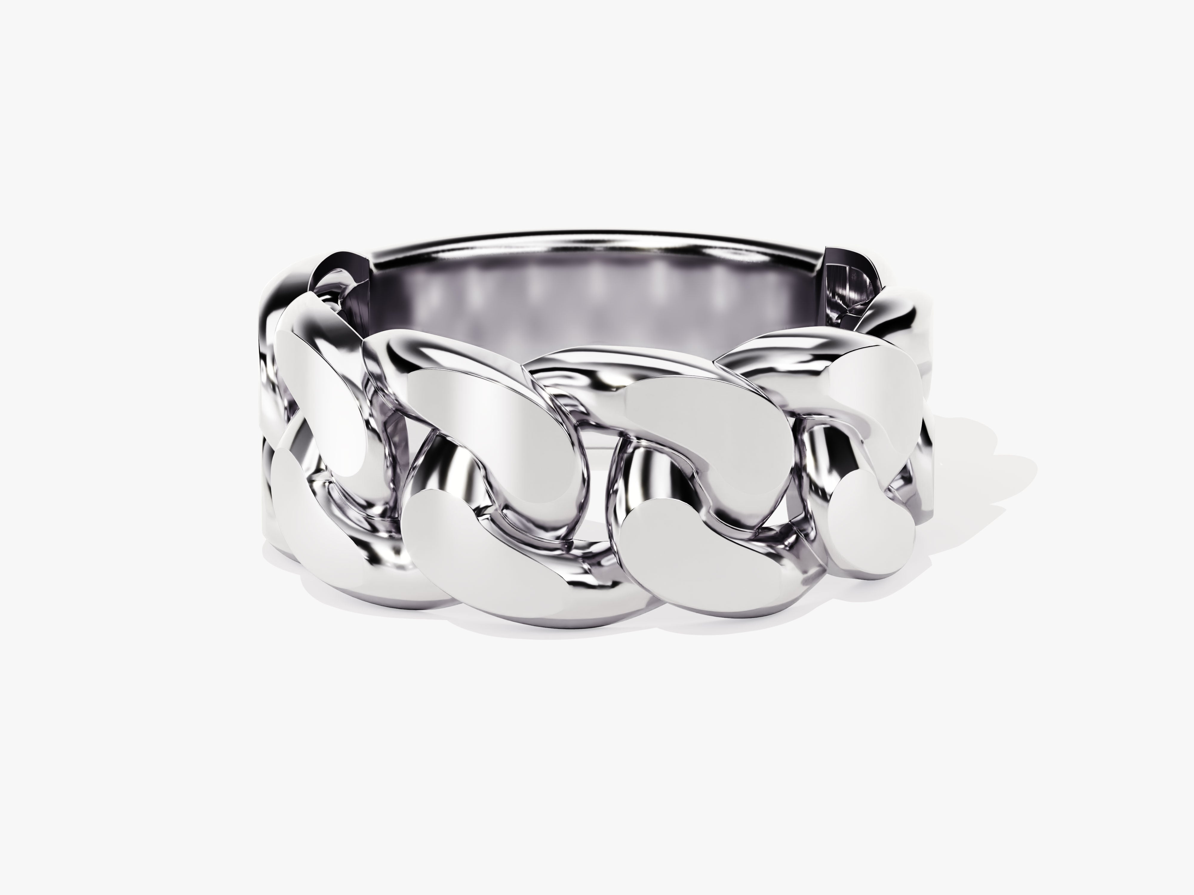 Chunky silver curb chain ring for modern jewelry lovers