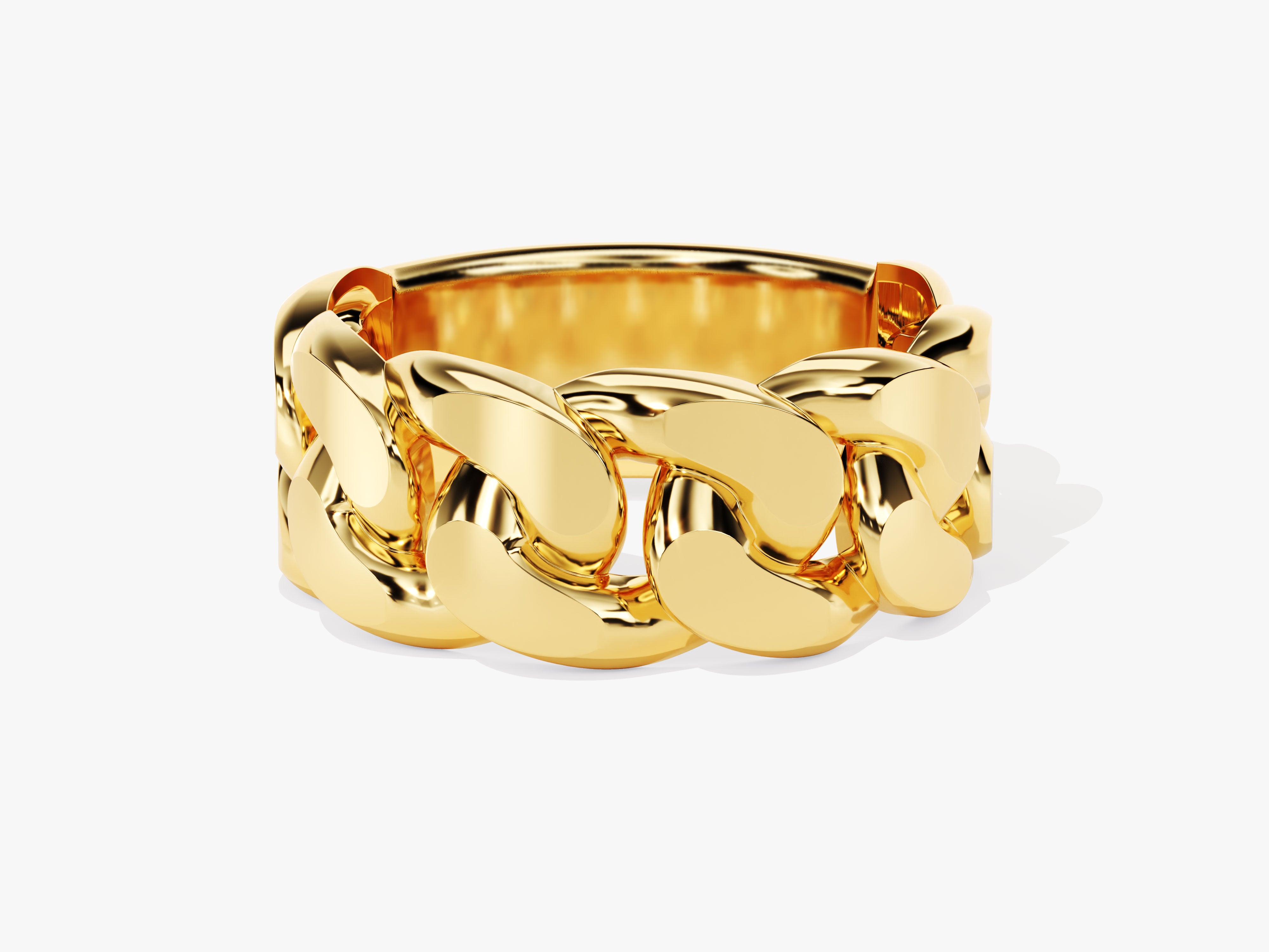 Gold curb chain ring, luxury jewelry, statement ring