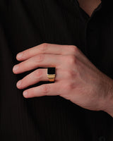 14k Gold Black Enamel Signet Ring