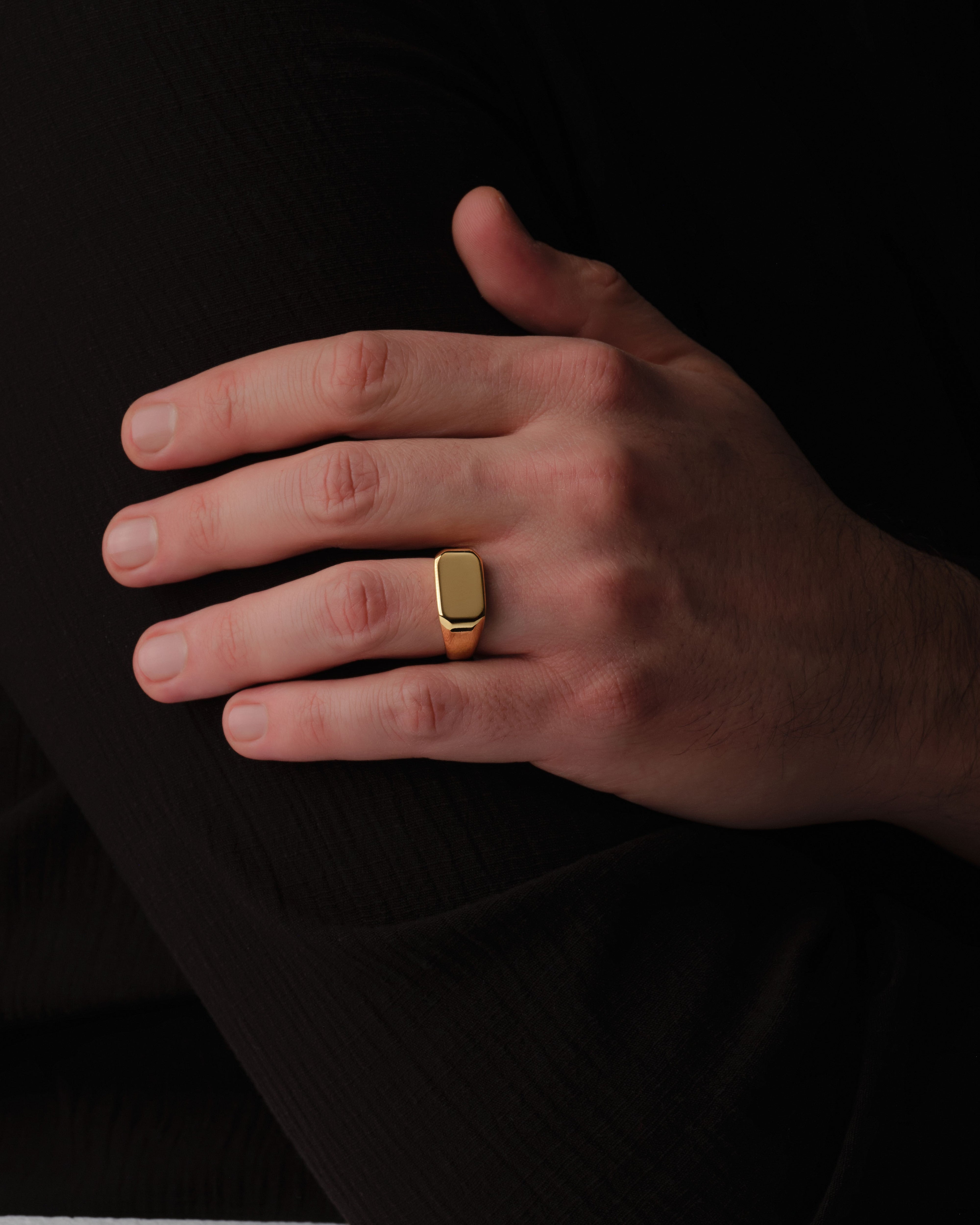 14k Gold Octagon Signet Ring