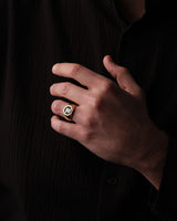 14k Gold Men's Initial Signet Ring