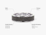 Triple Row Black Diamond Men's Engagement Ring