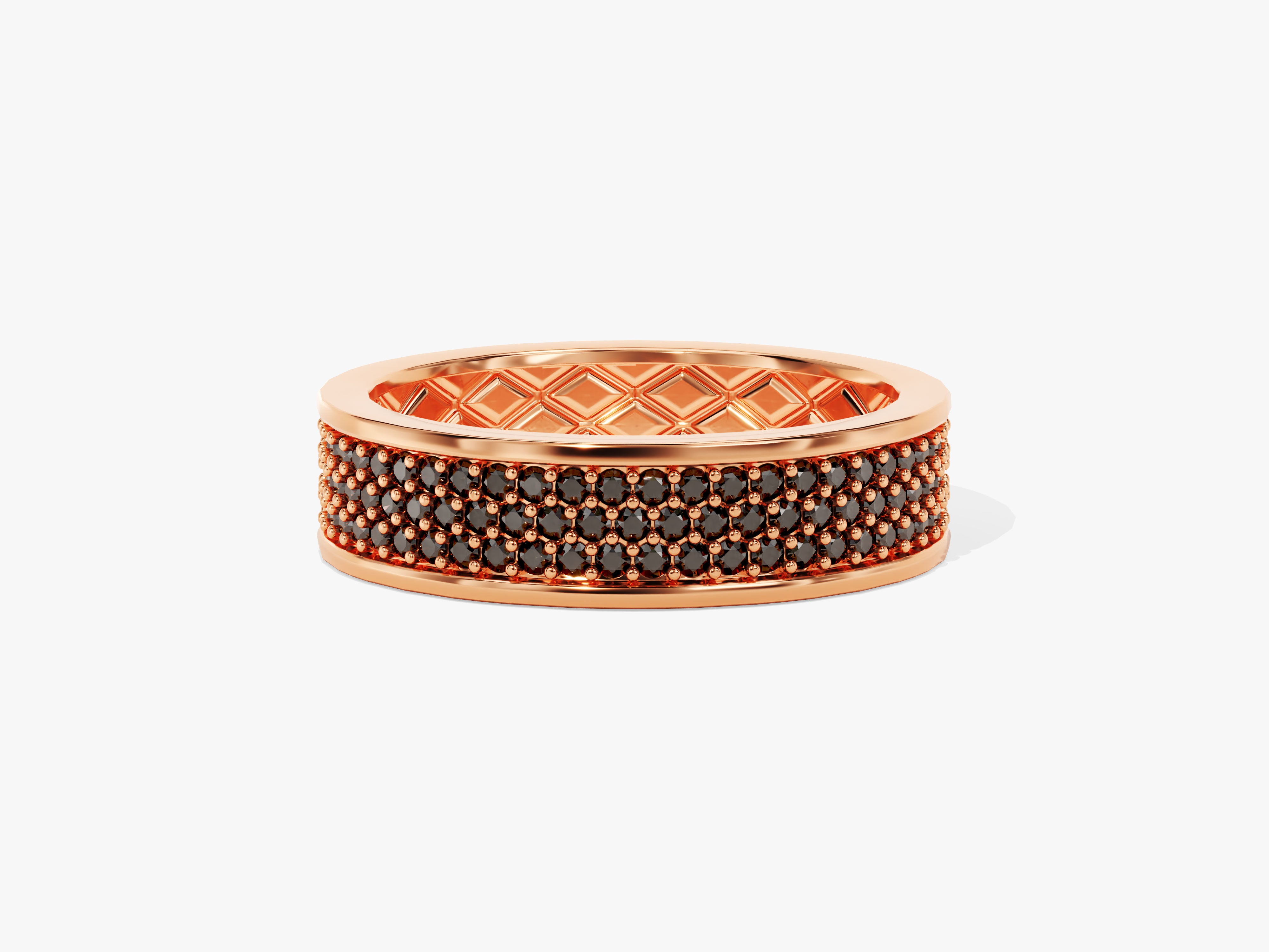 Rose gold ring with black diamonds, luxury jewelry