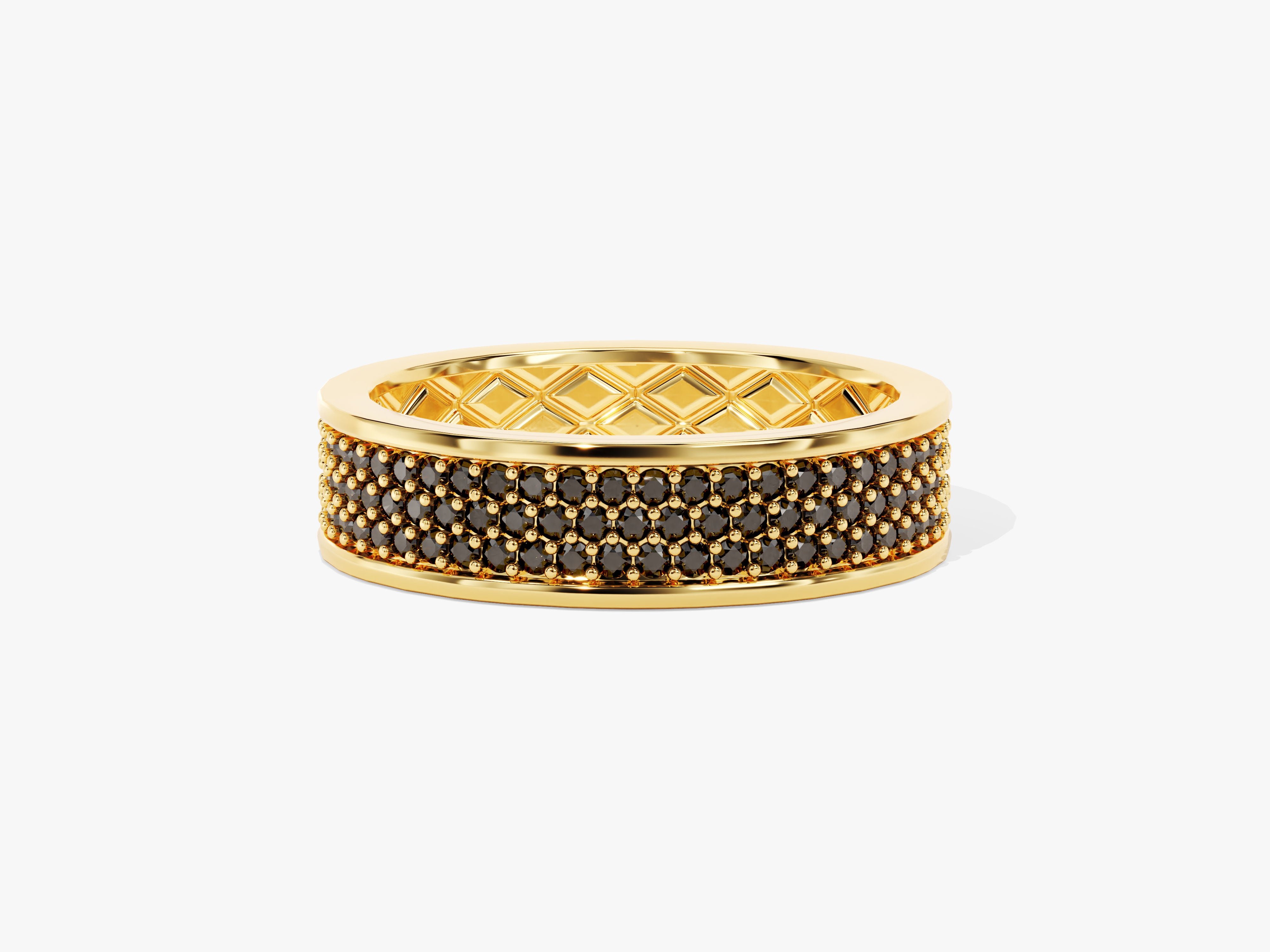 Gold ring with black diamonds, luxury jewelry, elegant design