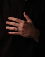 14k Gold Triple Row Black Diamond Ring