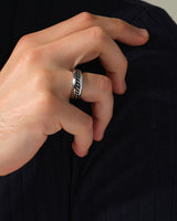 Oxidized Cable Band Ring - Sterling Silver
