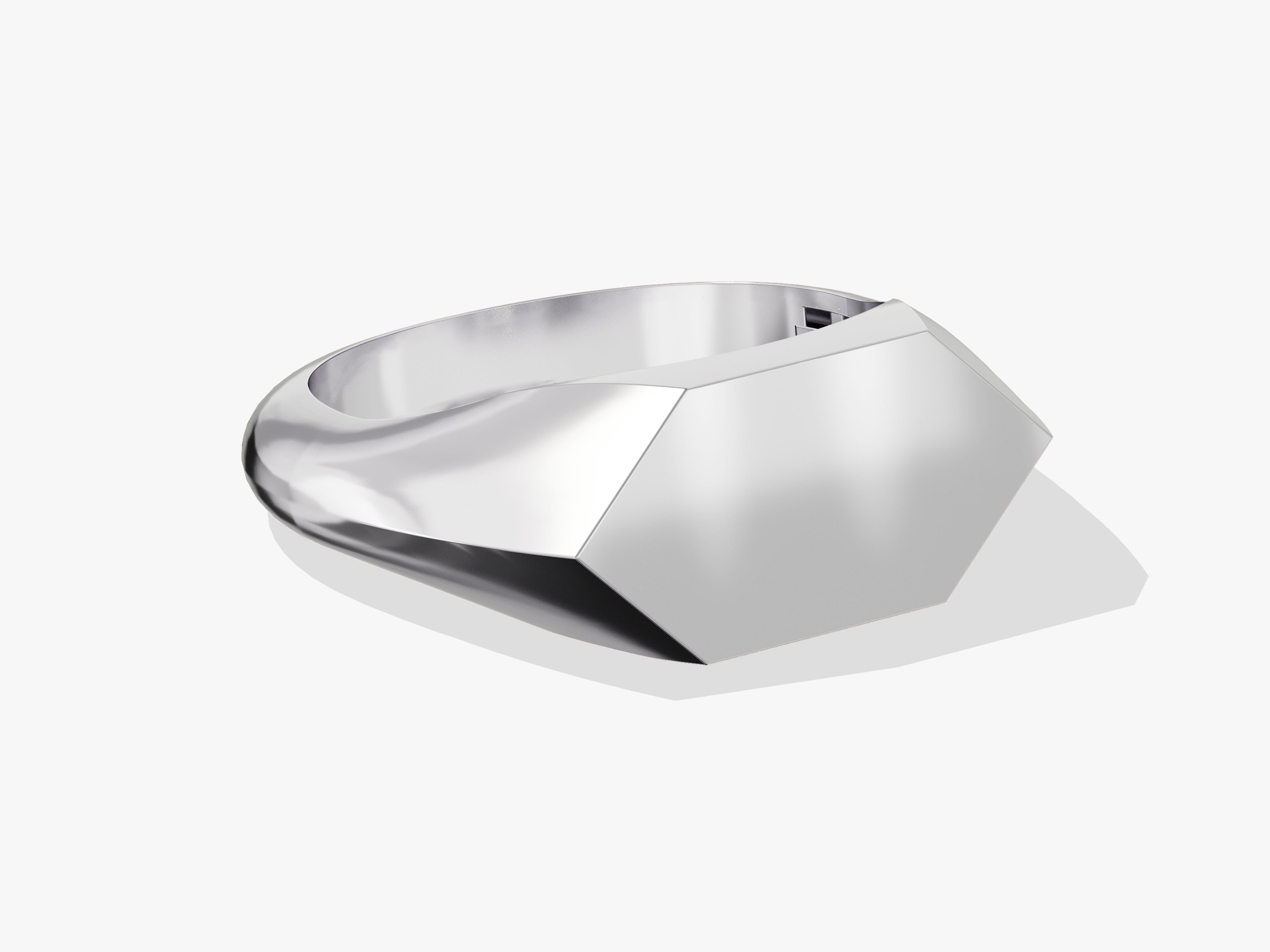 Modern geometric silver ring for jewelry collection