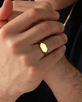Hexagon Signet Ring - Gold Vermeil
