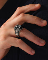 Men's Tiger Head Ring - Sterling Silver
