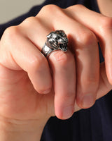 Men's Tiger Head Ring - Sterling Silver