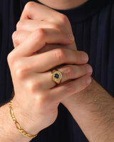 Black Diamond Signet Ring - Gold Vermeil