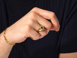 Black Diamond Signet Ring - Gold Vermeil