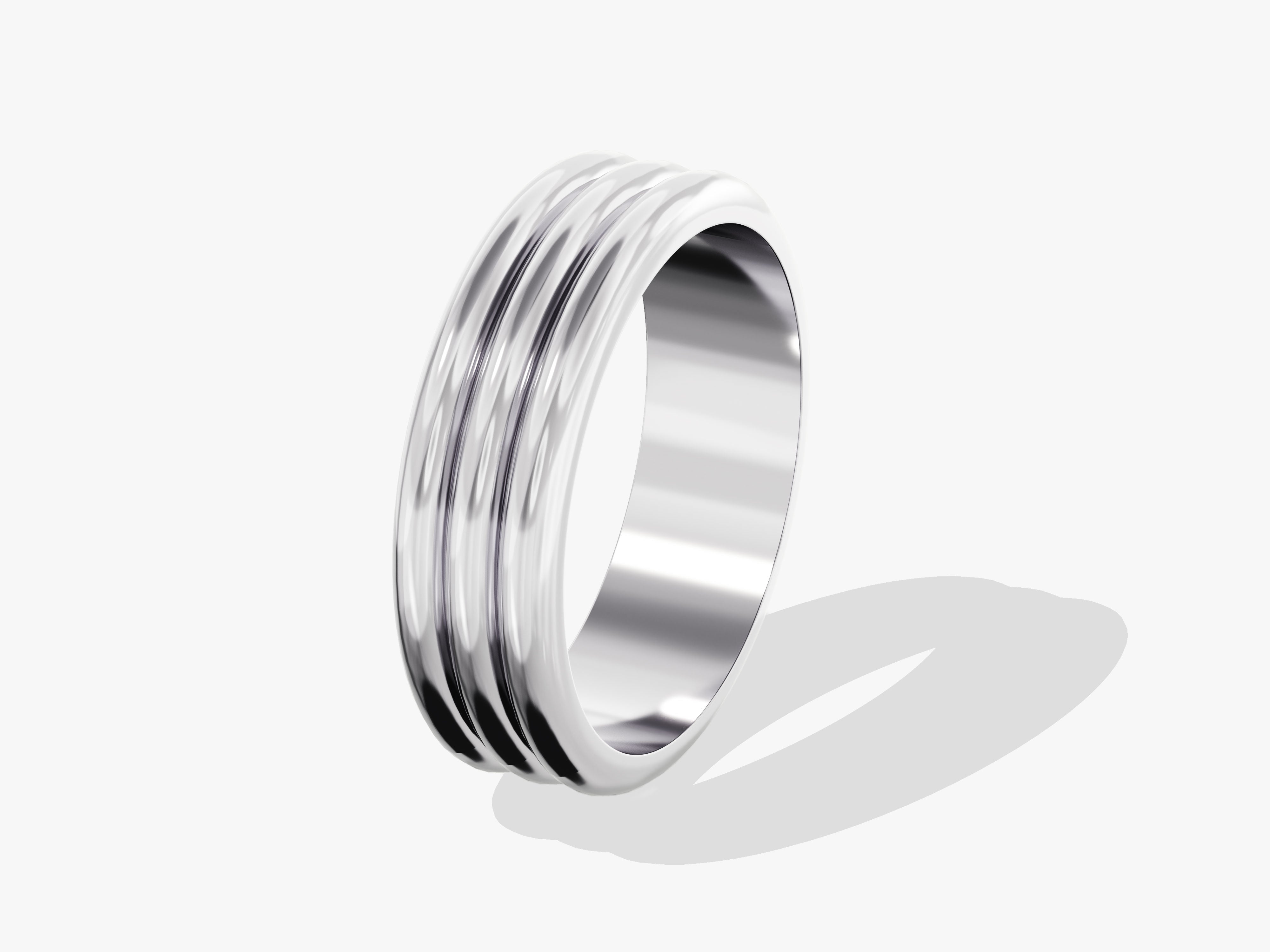Silver ring with textured band, jewelry, elegant design