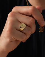 Men's Palm Tree Signet Ring - Gold Vermeil