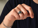 Oxidized Viking Ring - Sterling Silver