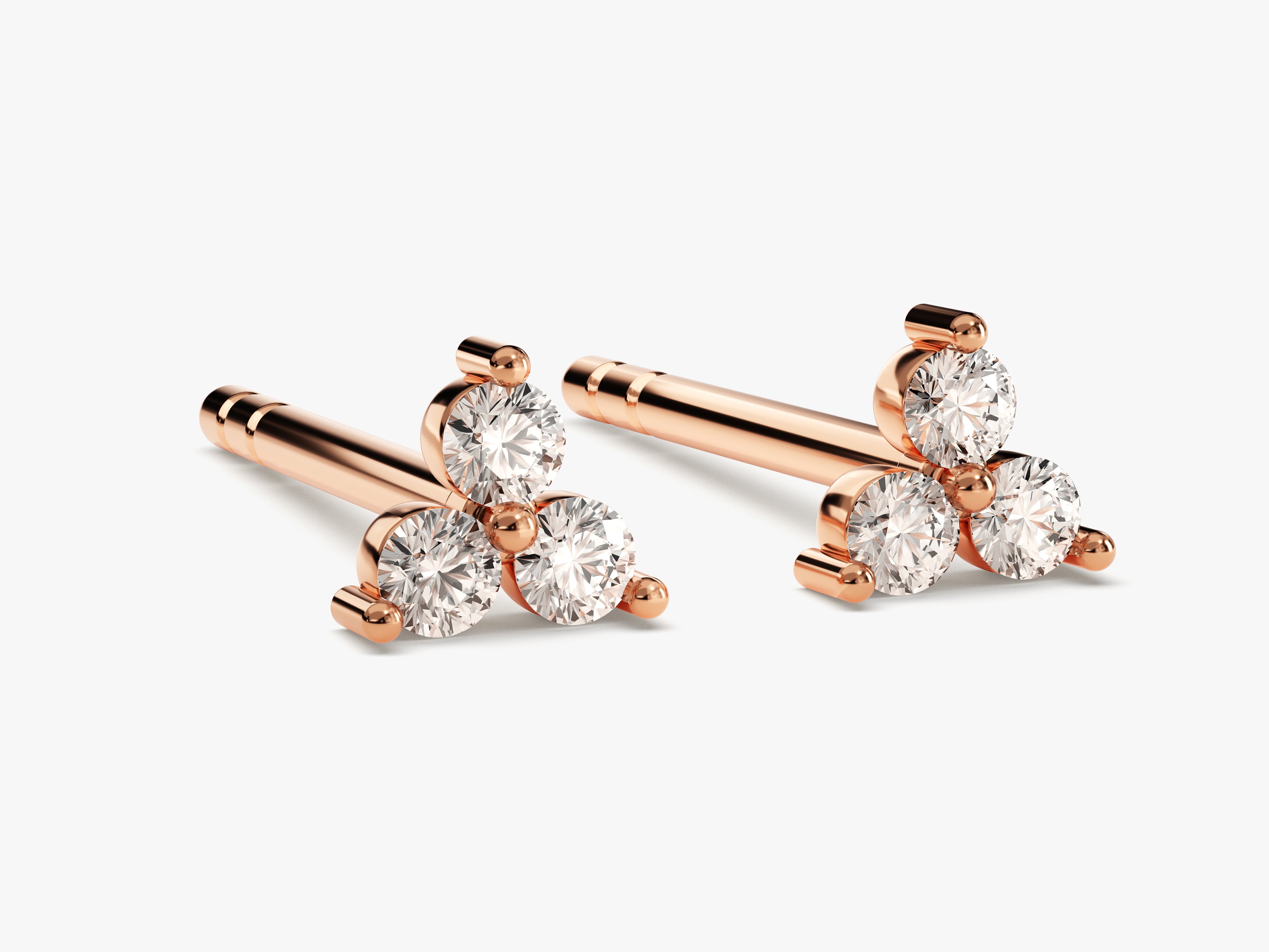 Rose gold diamond cluster stud earrings for jewelry lovers
