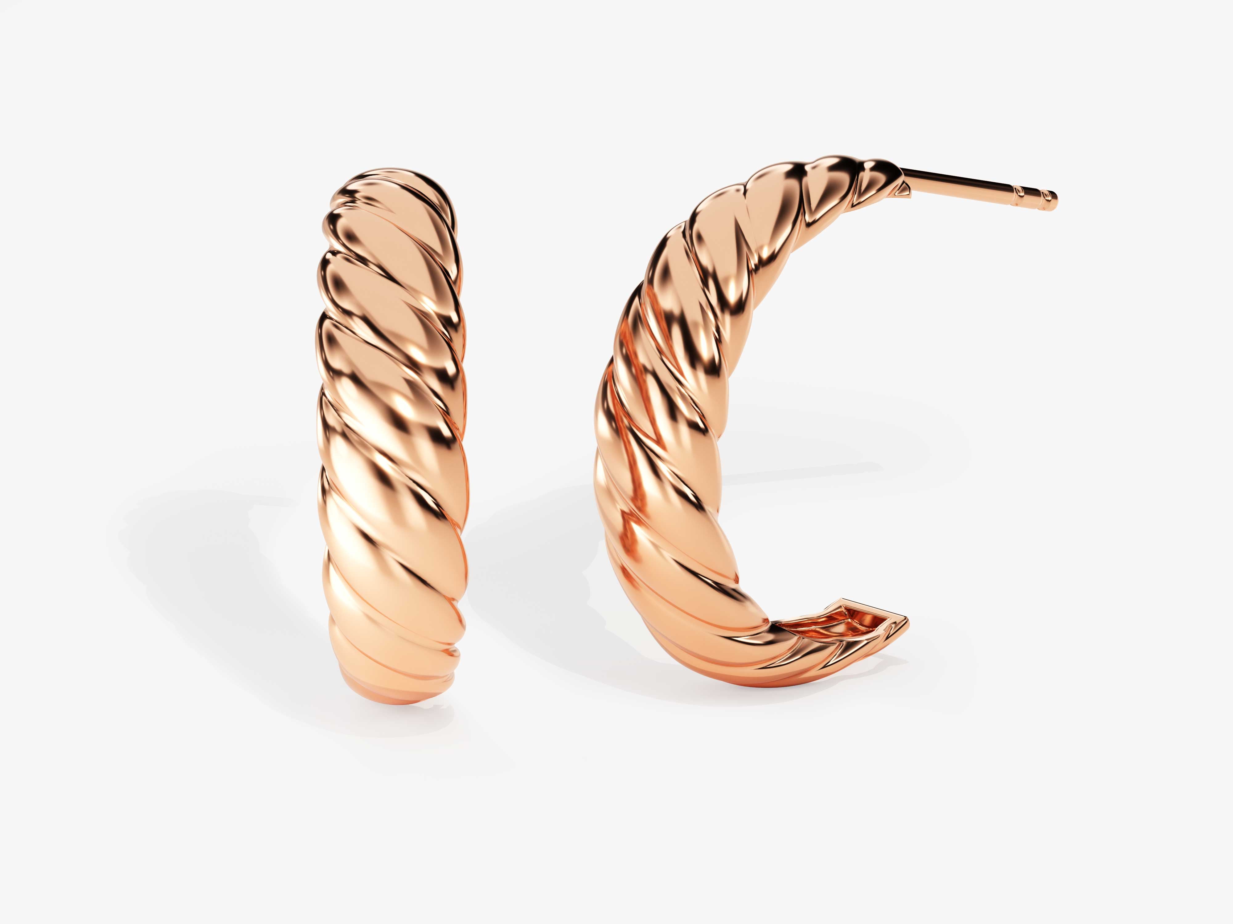 Rose gold twisted hoop earrings for jewelry lovers