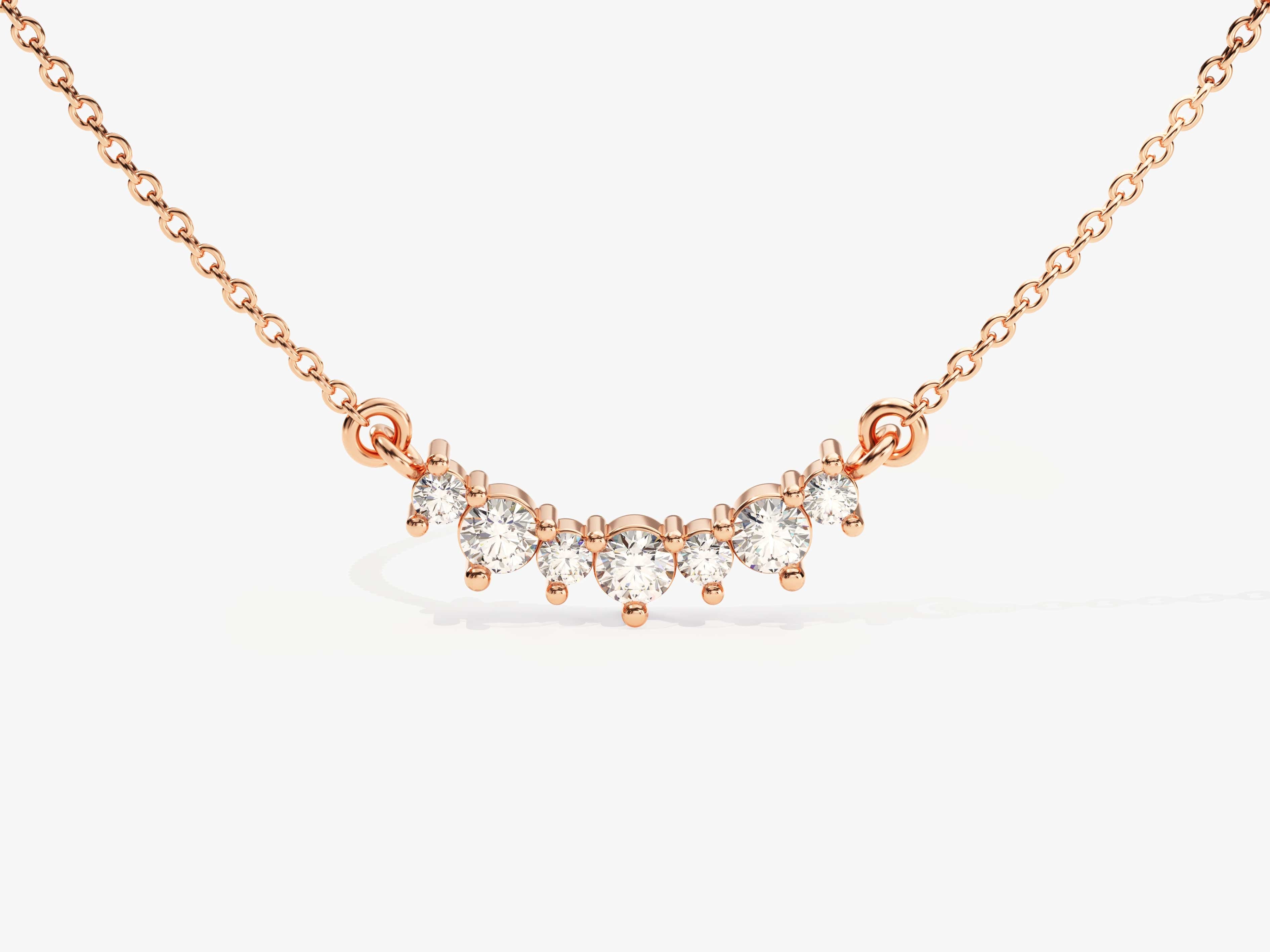 Rose gold diamond curve necklace for jewelry company