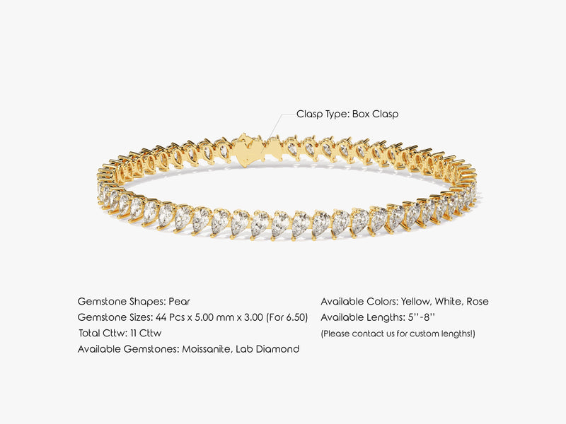 Pear Cut Diamond Tennis Bracelet