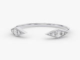 Diamond open ring, fine jewelry, white gold, unique design