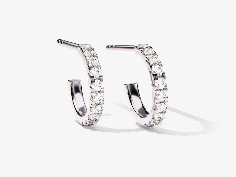 14k Gold, Yellow, White, Rose, 14k White Gold Diamond Huggies Earrings (0.30 ct tw)