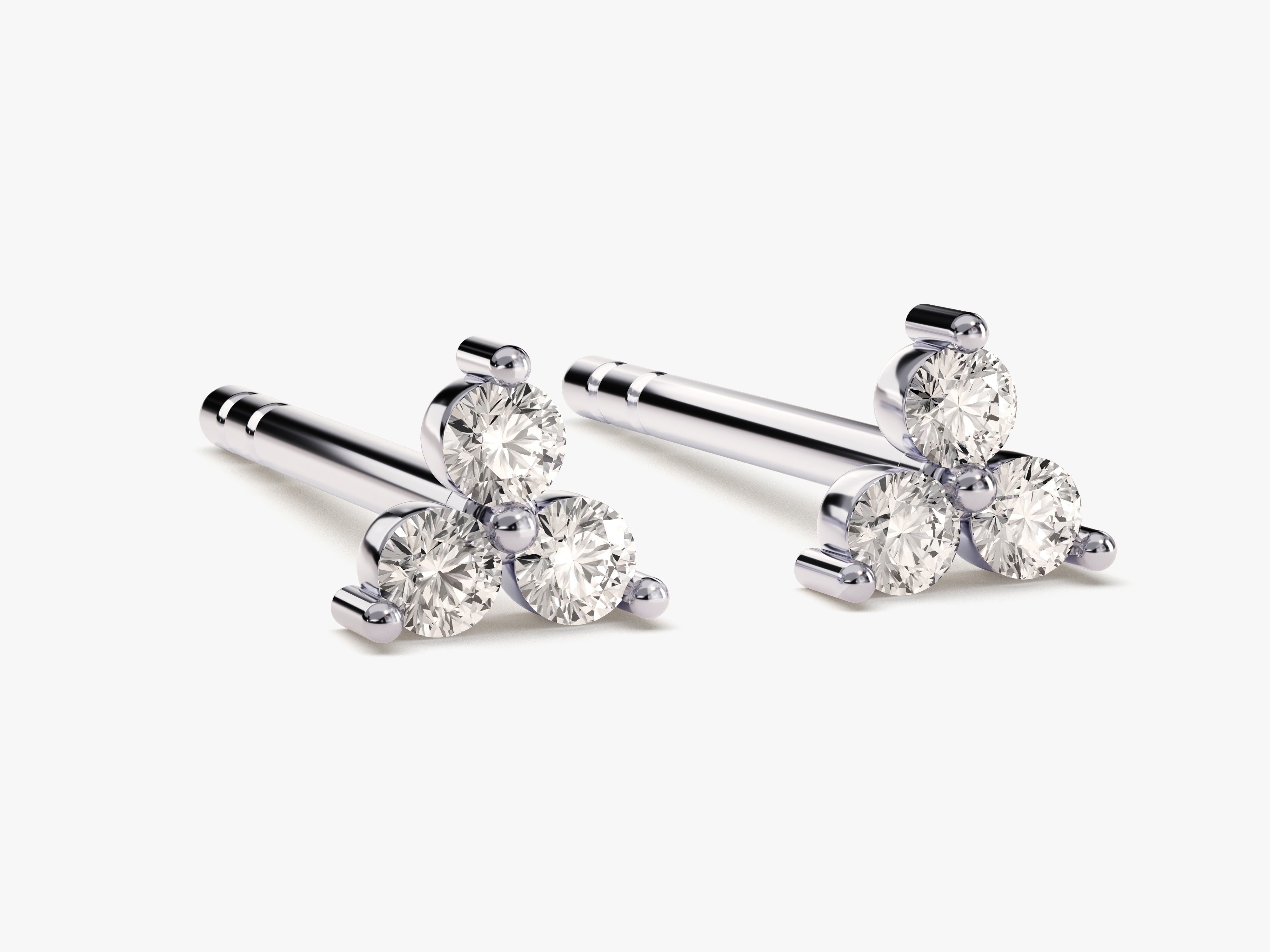 Diamond cluster stud earrings for women, fine jewelry