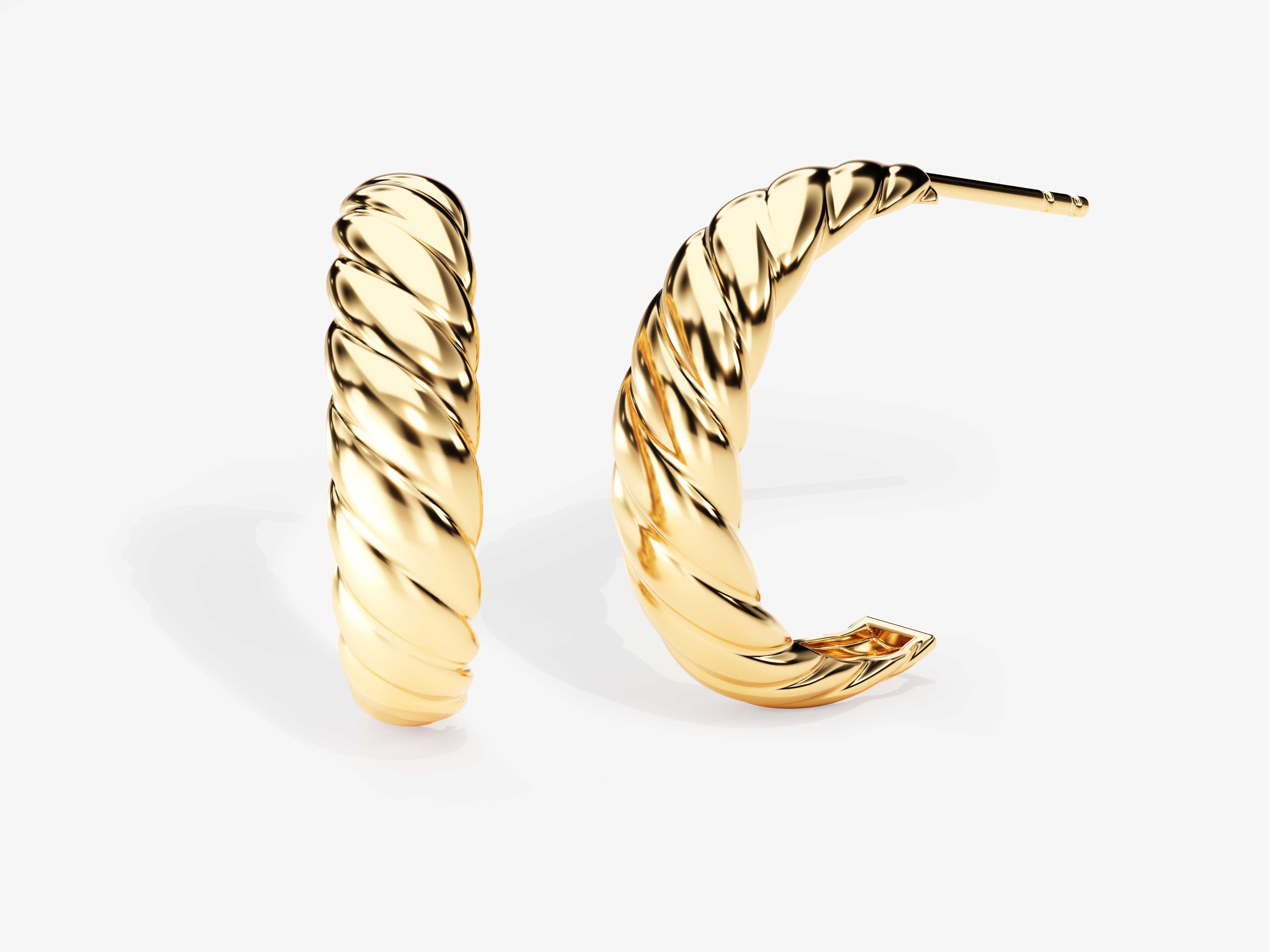 Gold twisted hoop earrings for jewelry firm