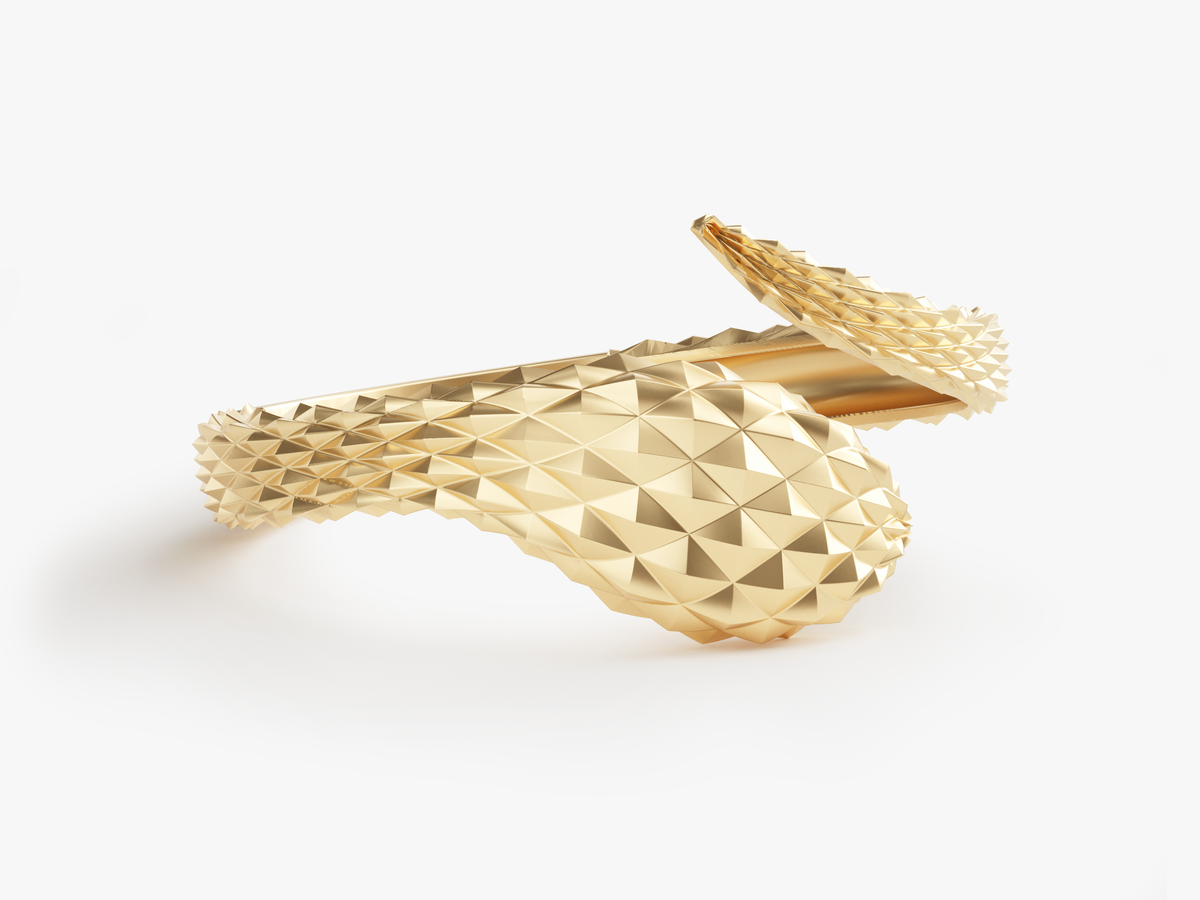 Geometric gold cuff bracelet, modern jewelry design