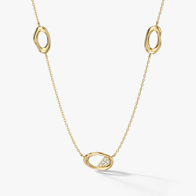 Fluid Oval Station Necklace