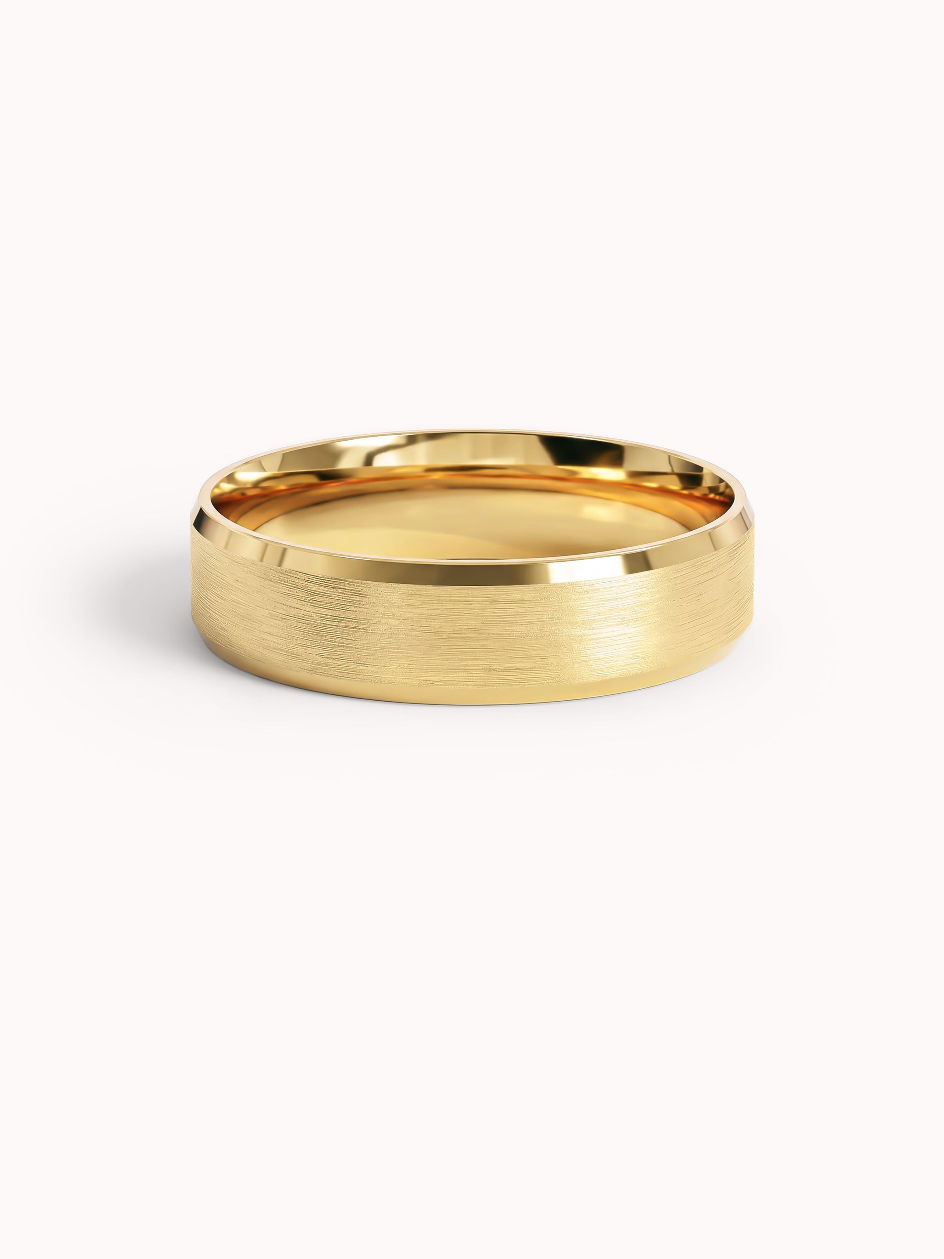 5mm Beveled Edge Wedding Band - Matte Brushed