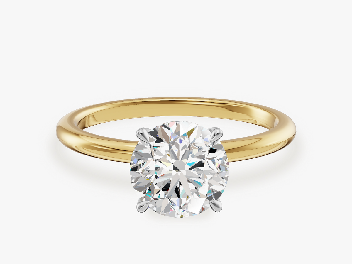 Solitaire Engagement Ring with Claw Prongs and White Gold Setting