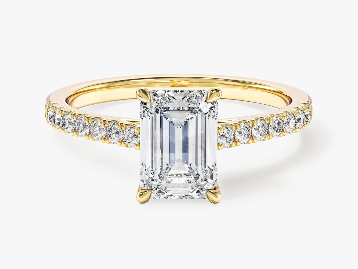 4-Prong Engagement Ring with Pave Set Sidestones