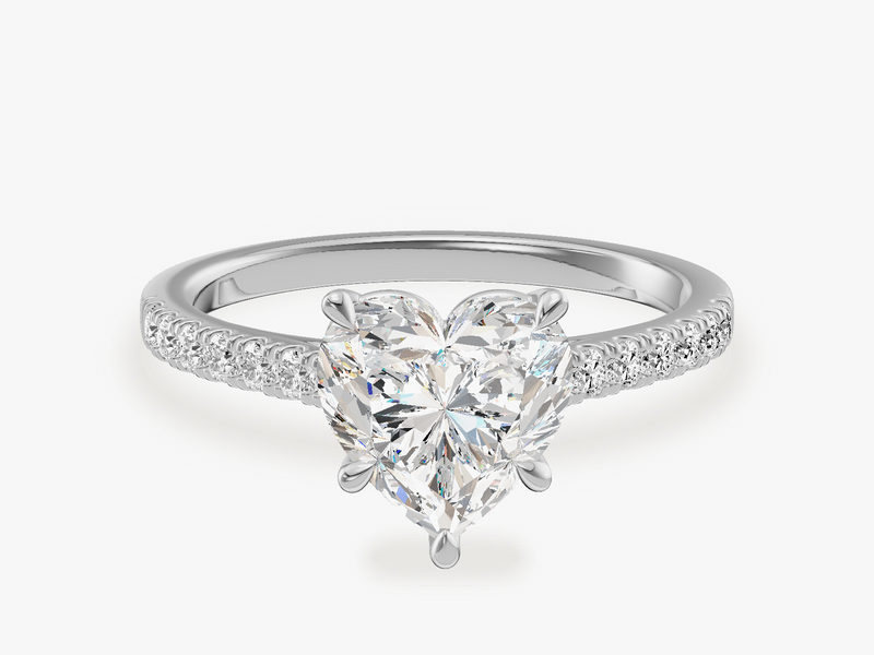 4-Prong Engagment Ring with Pave Set Sidestones