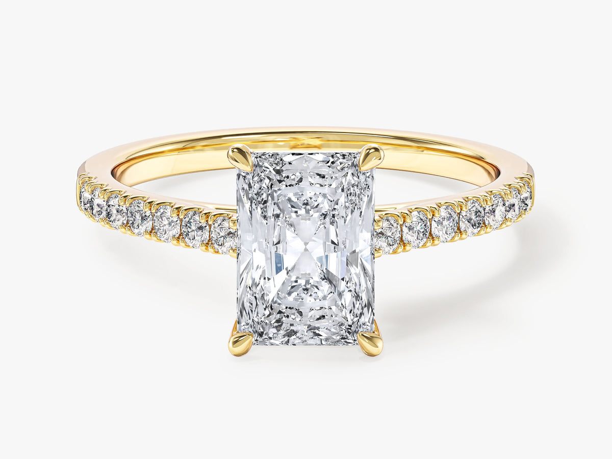 4-Prong Engagement Ring with Pave Set Sidestones
