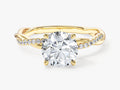 Twisted Vine Engagement Ring with Pave Set Side Stones