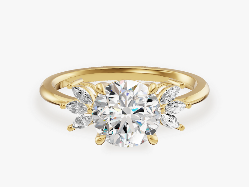Butterfly Cluster Accent Engagement Ring