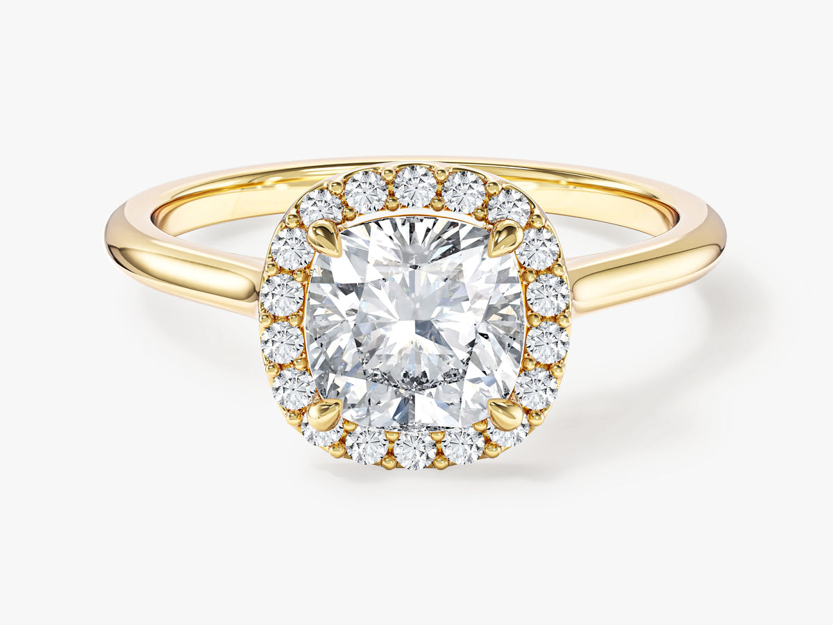 Cushion Halo Engagement Ring