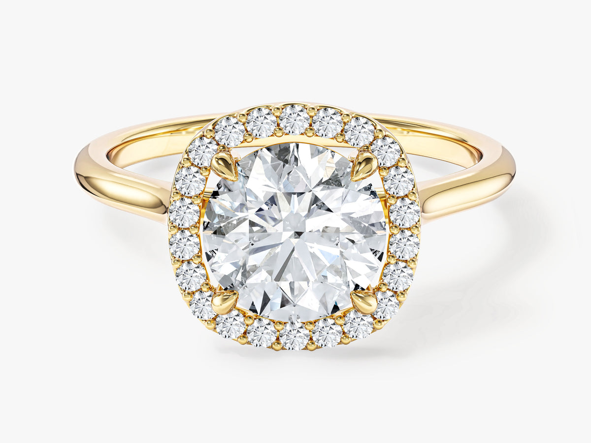 Cushion Halo Engagement Ring