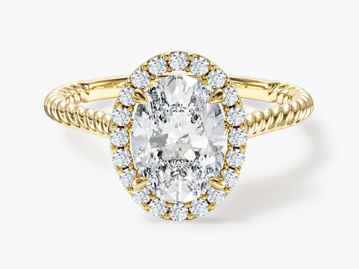 Braided Halo Engagement Ring